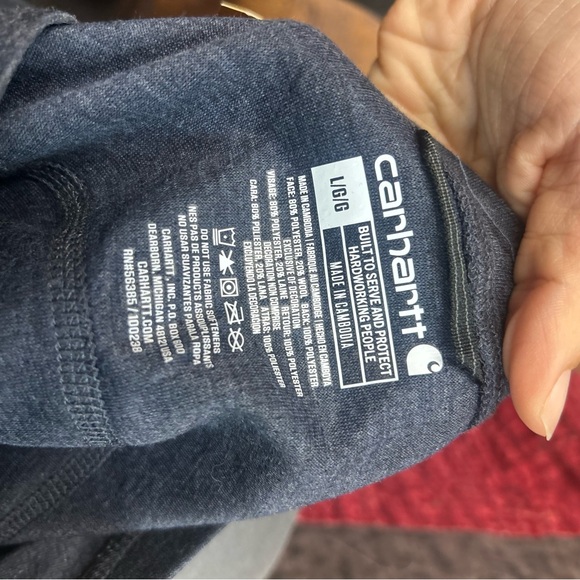 Carhartt Force Midweight Synthetic-Wool Blend baselayer crewneck pocket top - Picture 3 of 5